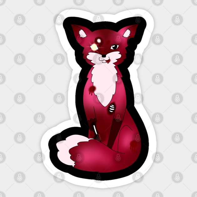 Undead Fox Sticker by PorcelainRose